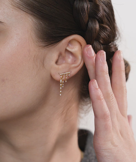 Geometric Diamond Dangle Earrings