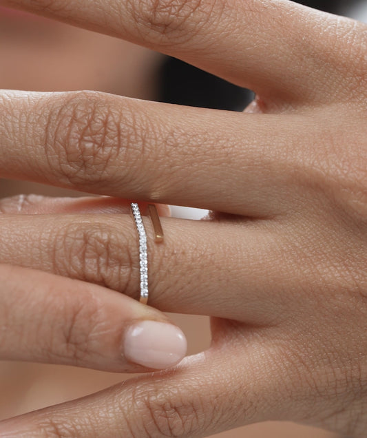 Geometric Diamond Open Wrap Ring