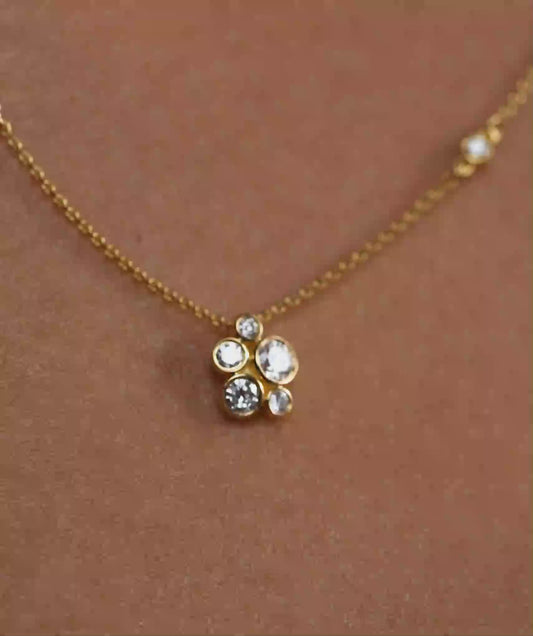 Minimalist 14K Gold Cluster Diamond Set