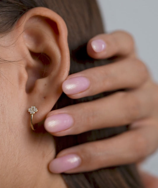 Floral Brilliance Hoop Earrings