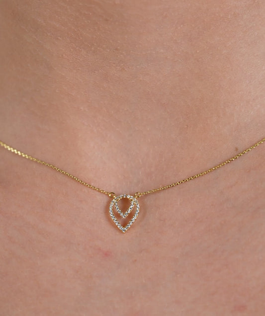 14K Gold Diamond Dewdrop Necklace