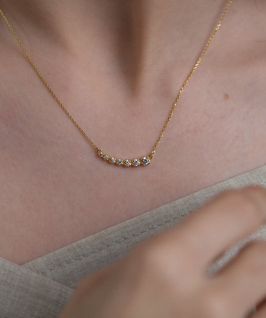 Graduated Diamond Bar Necklace